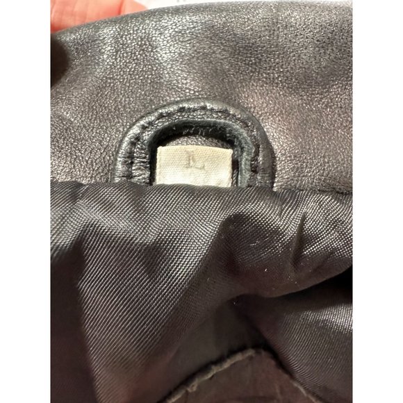 Laura Leigh Vintage Leather Biker Jacket Size Large Black Zip Front and Pockets - Picture 8 of 16